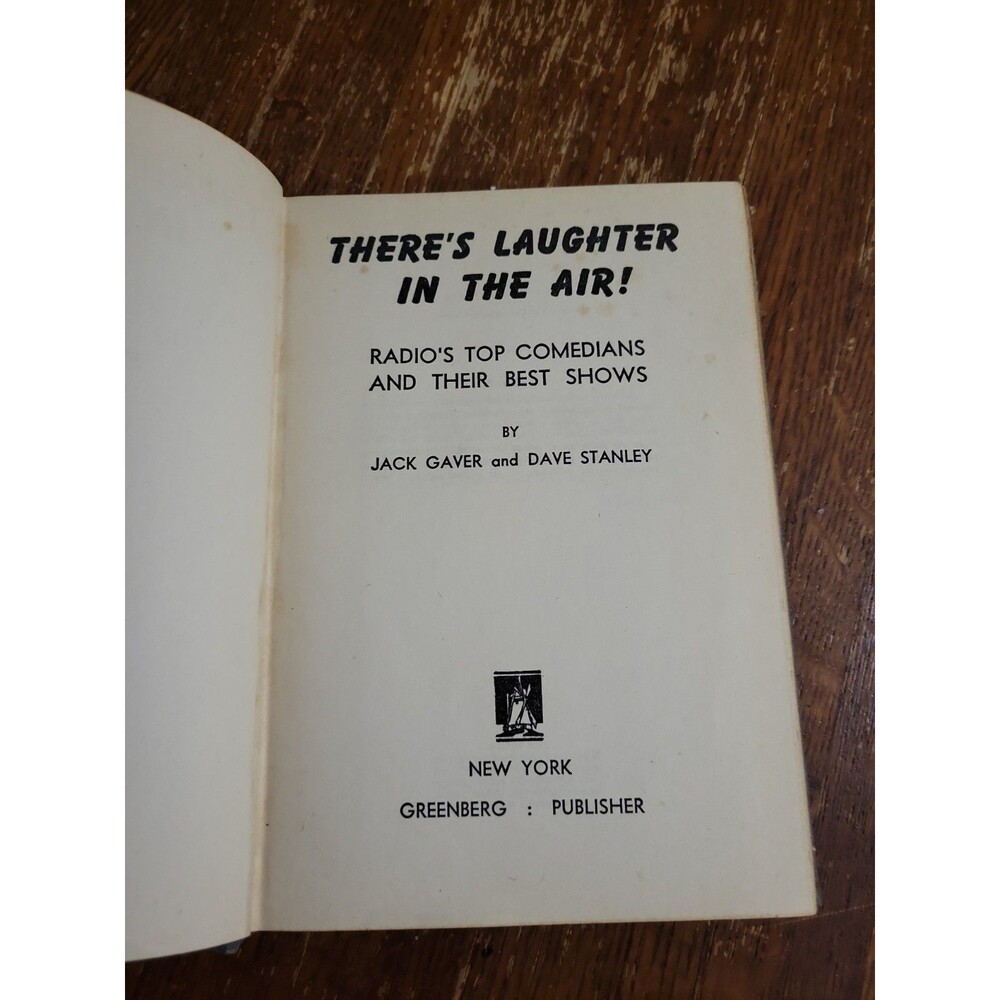 There's Laughter In The Air Jack Gaver Dave Stanley 1945 Radio Show Vtg Book
